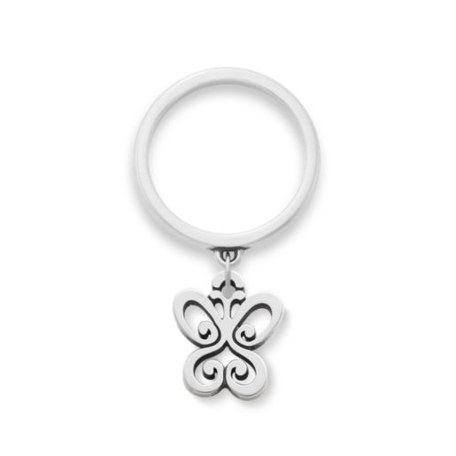 Small Spring Butterfly Charm Dangle Ring