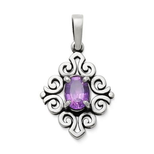 Scrolled Birthstone Pendant