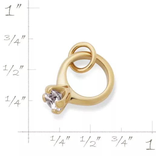 Engagement Ring Charm with Cubic Zirconia