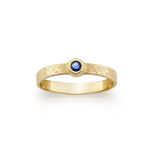 Petite Hammered Gemstone Ring