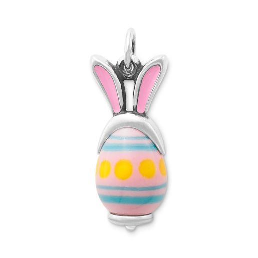 Enamel Bunny Ears Art Glass Charm