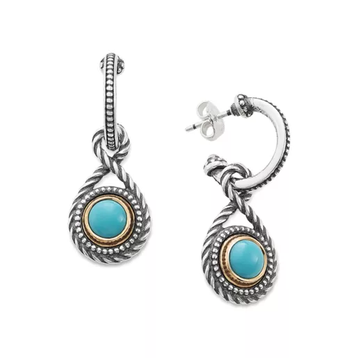 Marjan Gemstone Hoop Dangle Earrings
