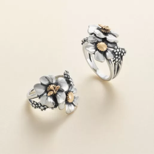 Blossoms and Bee Ring with Flower Necklaces