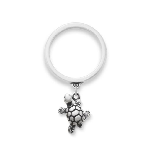 Turtle Charm Dangle Ring