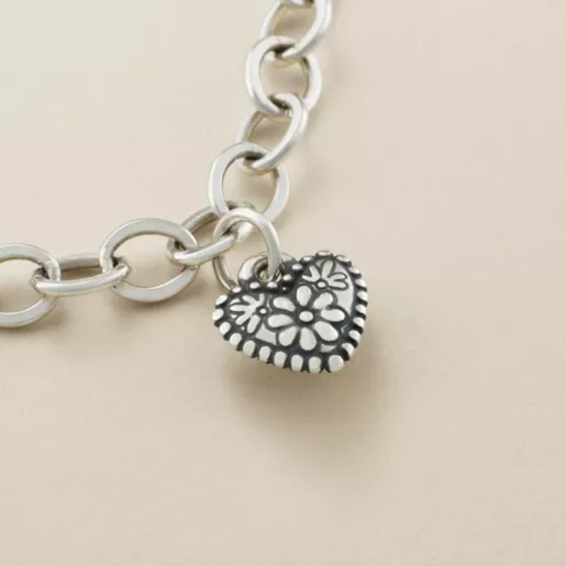 Petite Floral Heart Charm