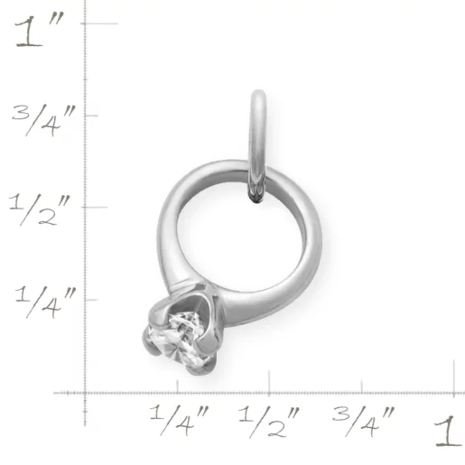 Engagement Ring Charm with Cubic Zirconia