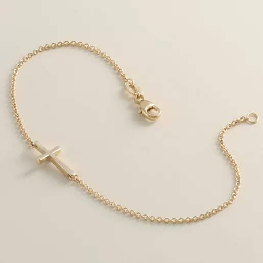 Petite Latin Cross Link Bracelet