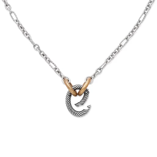 Oval Twist Changeable Charm Holder Necklace