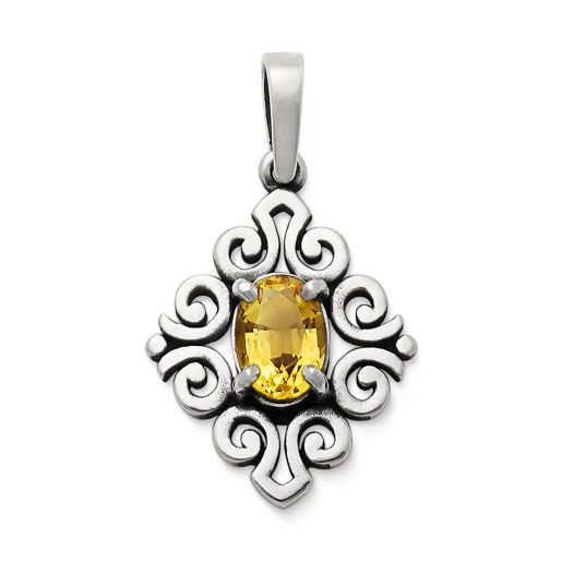 Scrolled Birthstone Pendant