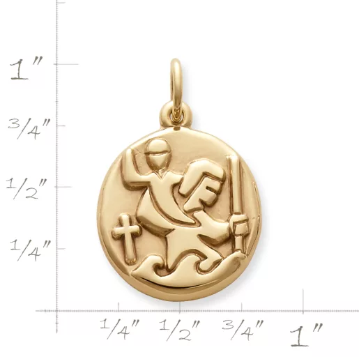Round St. Christopher Medal Charm