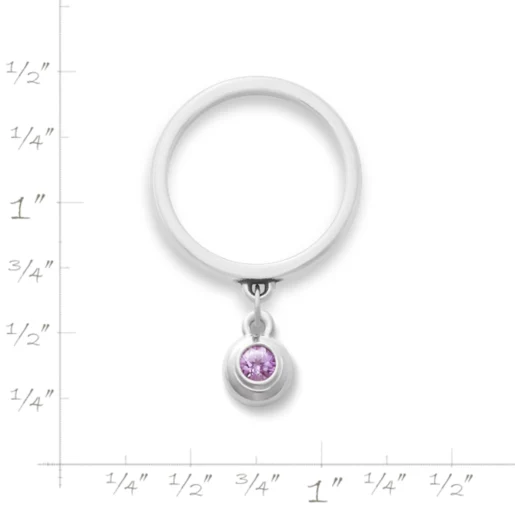 Avery Remembrance Birthstone Charm Dangle Ring