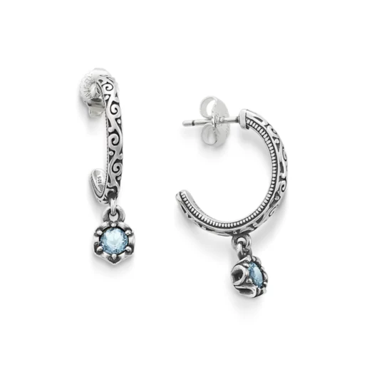 Cherished Birthstone Hoop Dangle Earrings