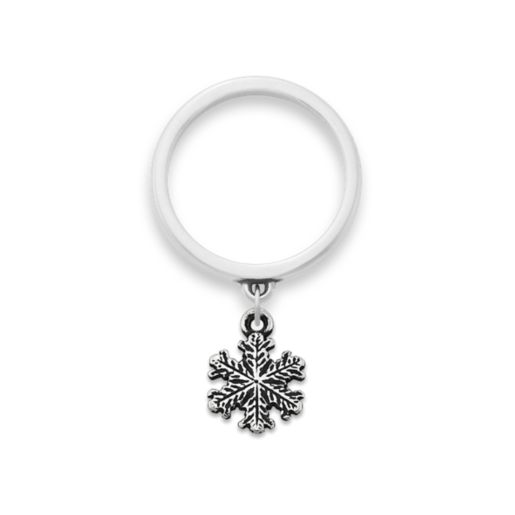 Aspen Snow Crystal Charm Dangle Ring