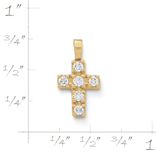 Petite Latin Cross Pendant with Diamonds