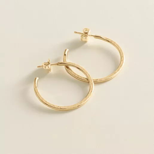 Twist and Hammered Hoops with Studs Earrings
