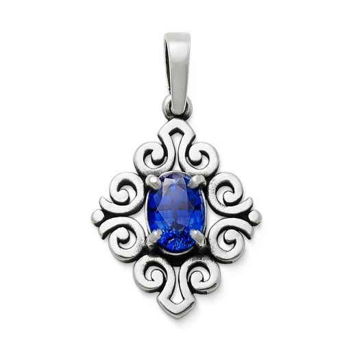 Scrolled Birthstone Pendant