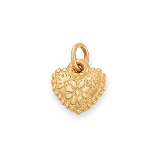 Petite Floral Heart Charm