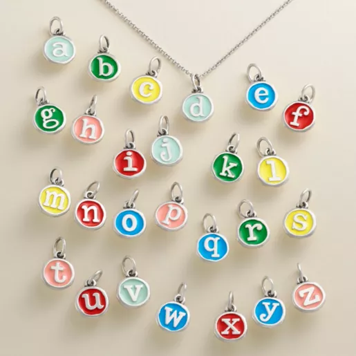 Enamel Initial Disc Charm