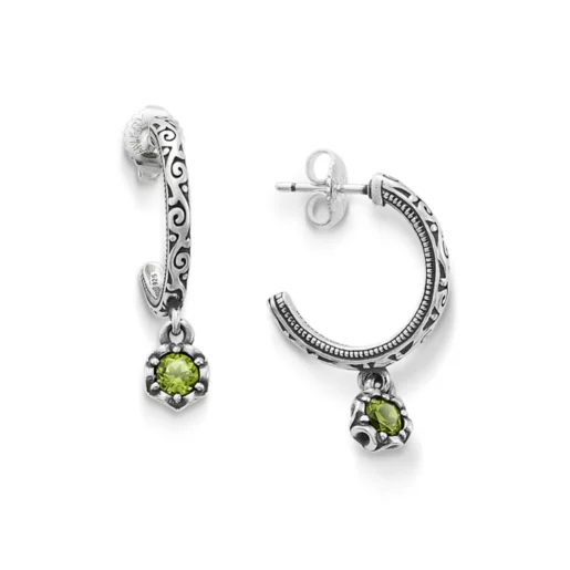 Cherished Birthstone Hoop Dangle Earrings