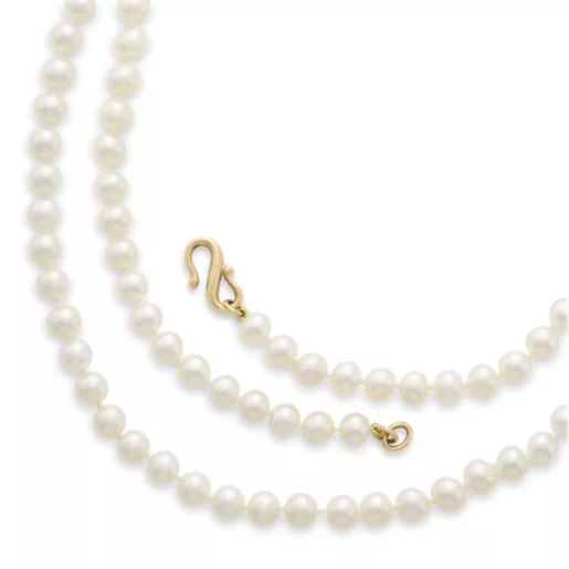 Butterfly Charm with Pearl Necklace and Spiga Chain to Layer