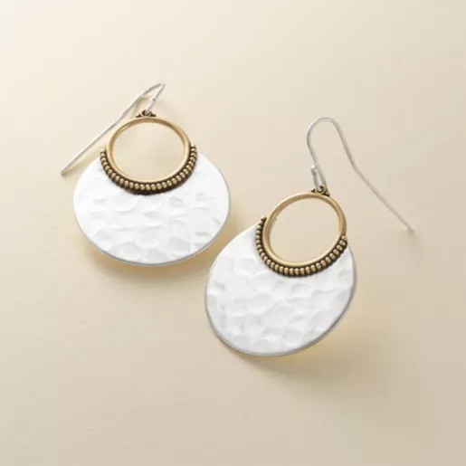 Hammered Eclipse Dangle Earrings