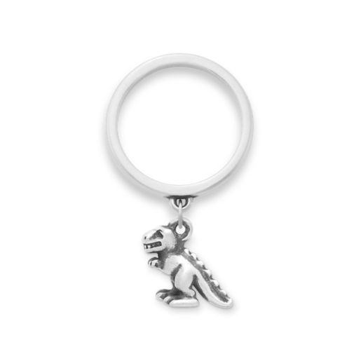 Tiny T.rex Charm Dangle Ring