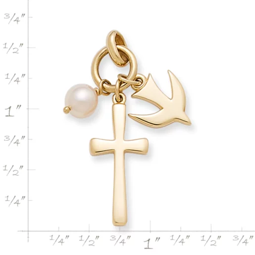 Faithful Spirit Cross Pendant with Cultured Pearl