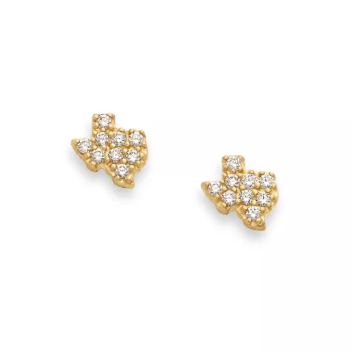 Delicate Pave Diamond Texas Studs