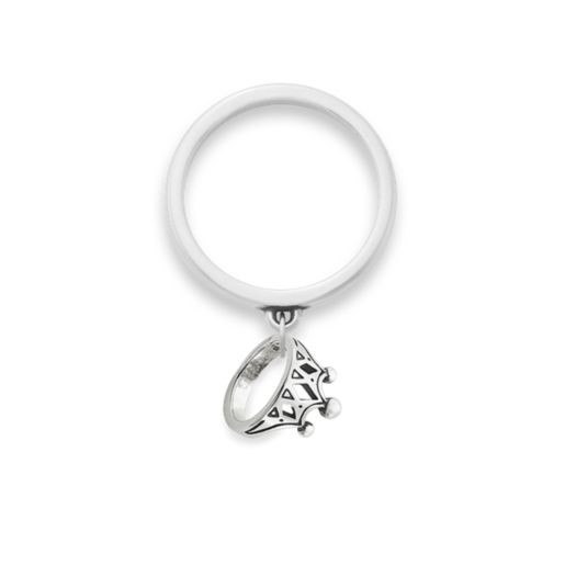 Tiny Tiara Charm Dangle Ring