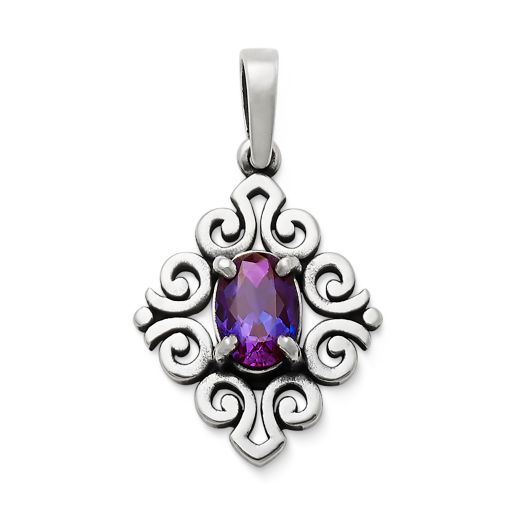Scrolled Birthstone Pendant