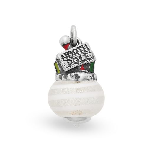 Enamel North Pole Art Glass Charm