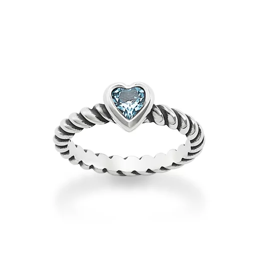 Gemstone Heart Twisted Wire Ring