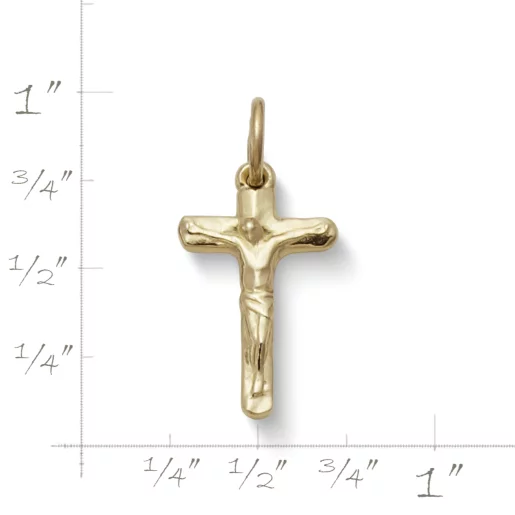 Small Chiseled Crucifix Charm