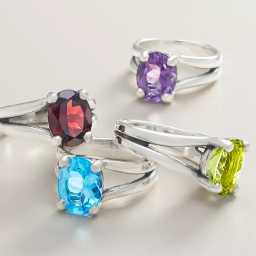 Oval Gemstone Ring