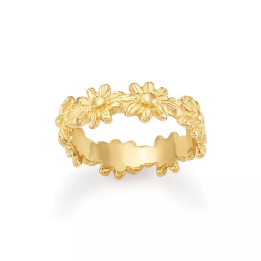 Layered Rings Featuring Flowers and Gemstones