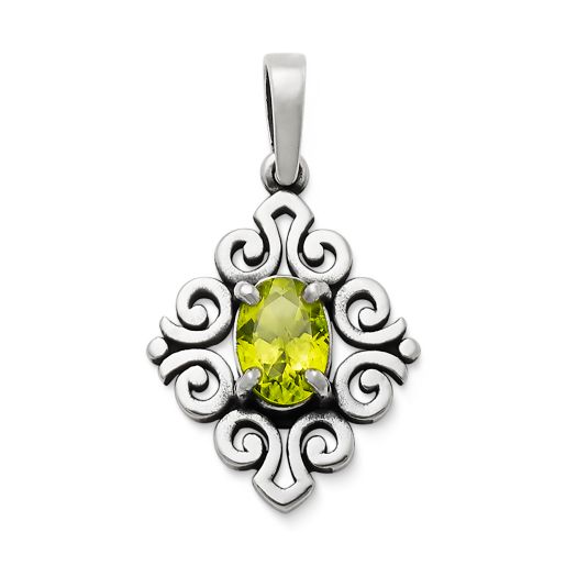 Scrolled Birthstone Pendant