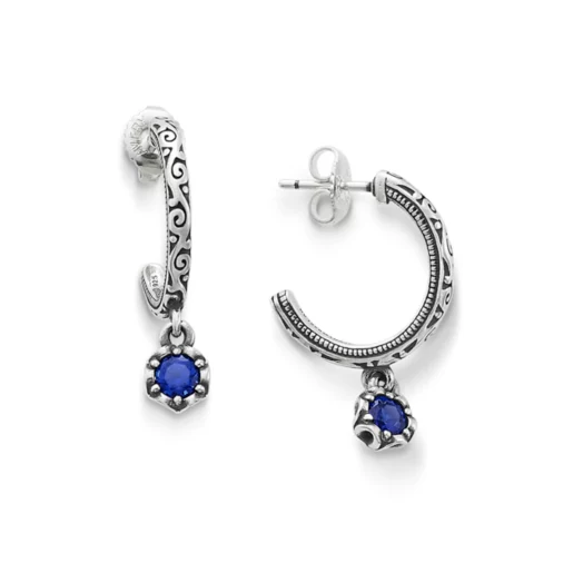 Cherished Birthstone Hoop Dangle Earrings
