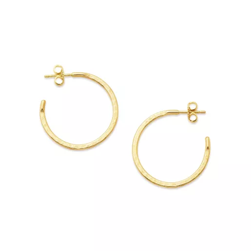 Twist and Hammered Hoops with Studs Earrings