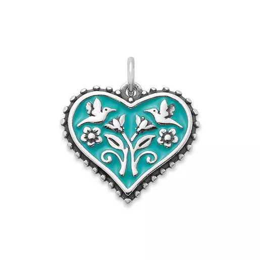 Enamel Hearts in Bloom Charm