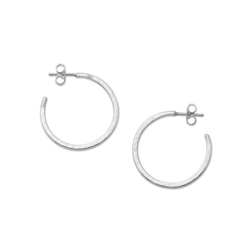 Twist and Hammered Hoops with Studs Earrings
