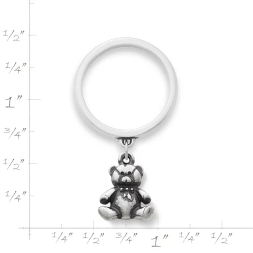 Stuffed Teddy Bear Charm Dangle Ring