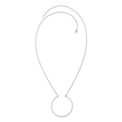 Hammered Circle Changeable Charm Holder Necklace