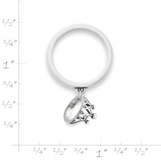 Tiny Tiara Charm Dangle Ring