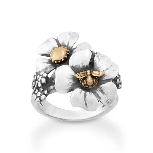 Blossoms and Bee Ring with Flower Necklaces