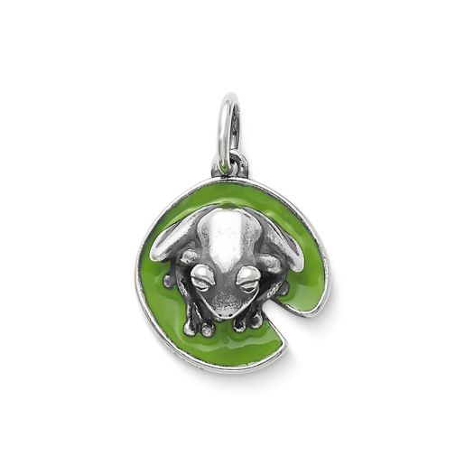 Enamel Frog on Lily Pad Charm