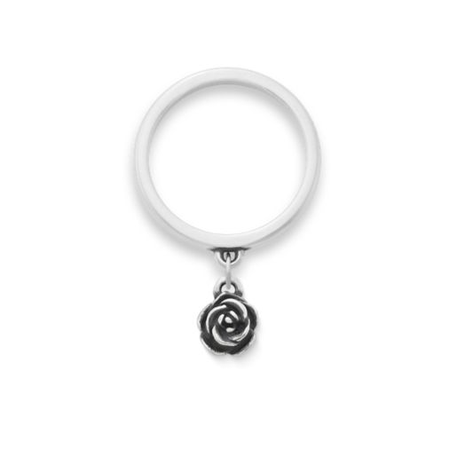 Mini Rose Charm Dangle Ring