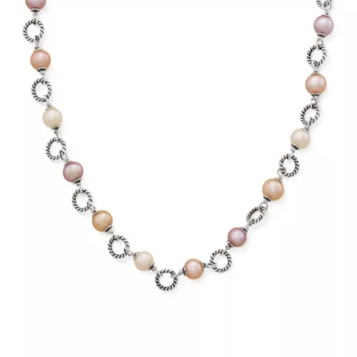 Twisted Wire Link Gemstone Necklace