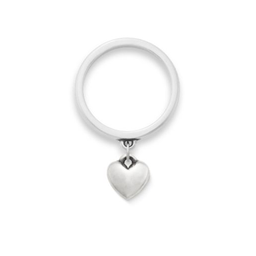 Mini Heart Charm Dangle Ring