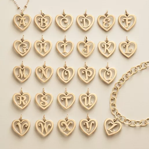 Heart Script Initial Charm