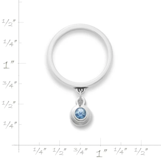 Avery Remembrance Birthstone Charm Dangle Ring